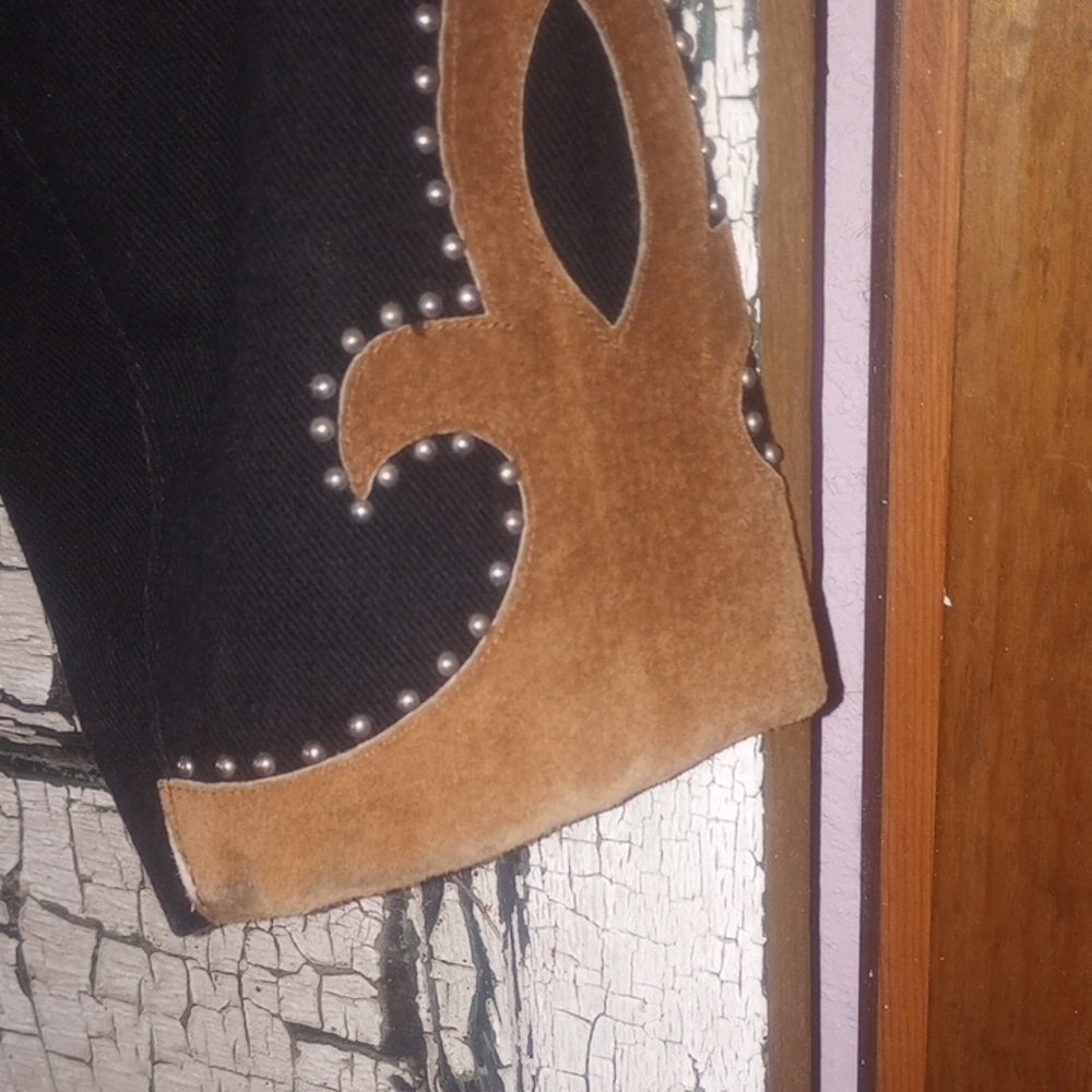 Elegant Women's Leather Jacket - Black and Brown - Picture 5 of 11